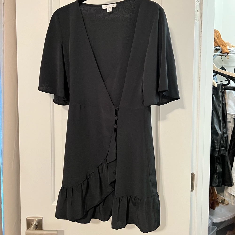 Navy Topshop Side Button Dress